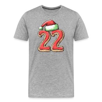 Biscuit de Noël à 22 chiffres - T-shirt bio Premium Homme - gris chiné - Devant - Damien (186cm)