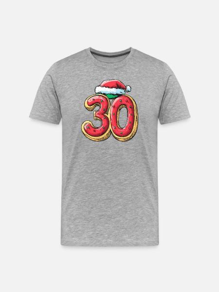 30 Number Biscuit Christmas - Men's Premium Organic T-Shirt - heather grey