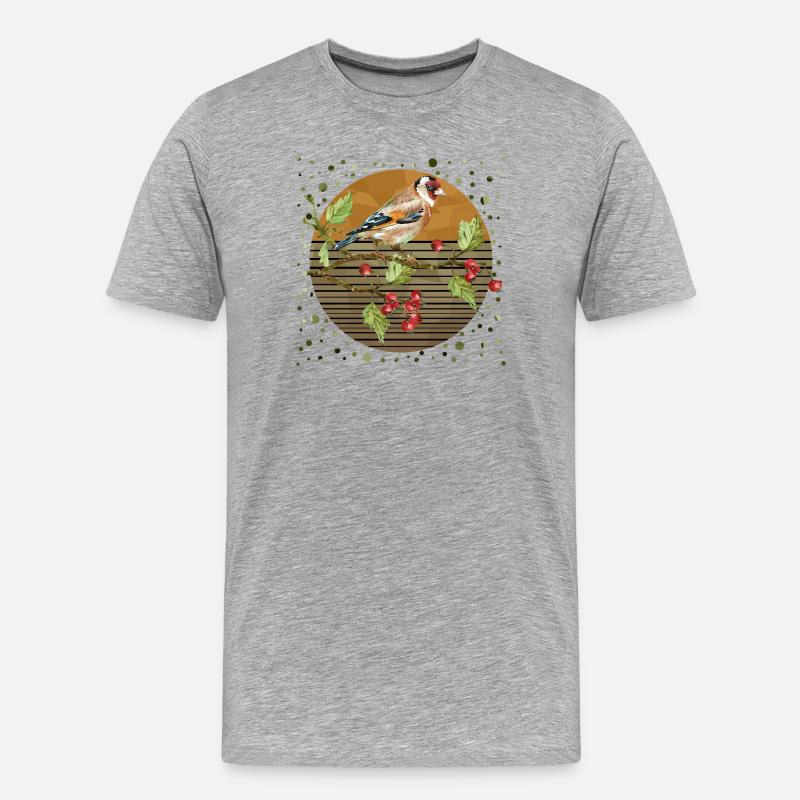 Bunter Vogel - Männer Premium Bio T-Shirt - Grau meliert