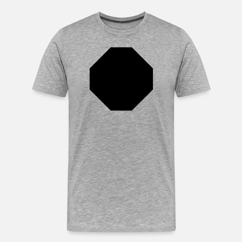 achteck - Männer Premium Bio T-Shirt - Grau meliert