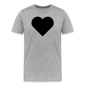 Herz - Männer Premium Bio T-Shirt - Grau meliert - Vorne - Damien (186cm)