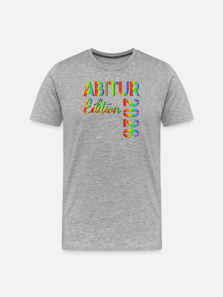 REGENBOGEN ABITUR 2026 - Männer Premium Bio T-Shirt - Grau meliert