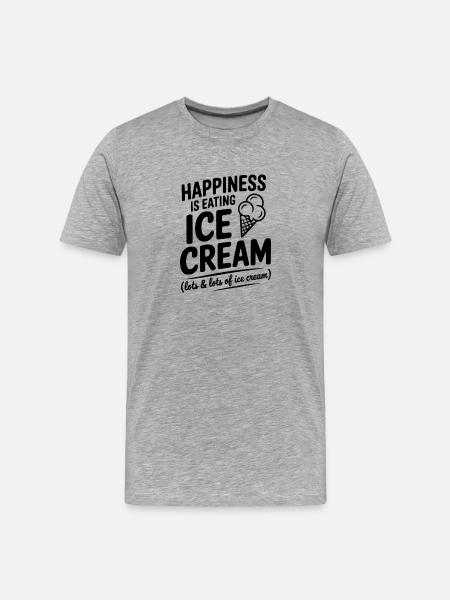 Happiness is Eating Cream - Men's Premium Organic T-Shirt - heather grey
