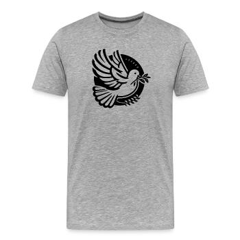 Dove of Peace – Symbol of Hope - Men's Premium Organic T-Shirt - heather grey - Front - Damien (186cm)