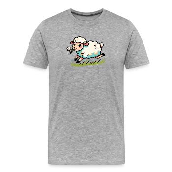 Lammhammel auf der Wiese - Männer Premium Bio T-Shirt - Grau meliert - Vorne - Damien (186cm)