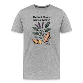 Botanische Kräuter - Männer Premium Bio T-Shirt - Grau meliert - Vorne - Damien (186cm)