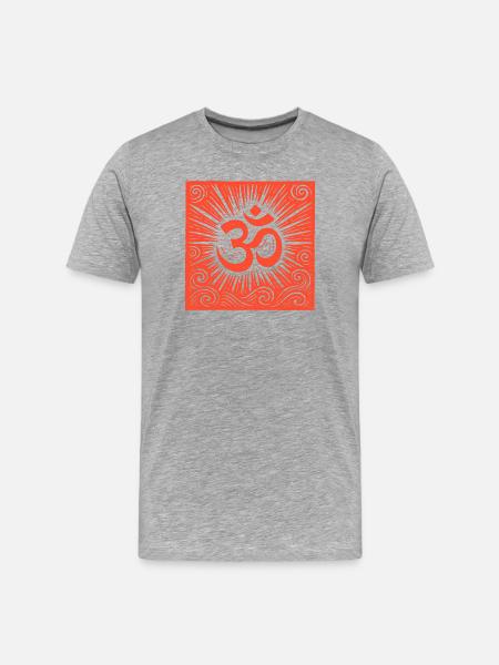 YOGA OM - Men's Premium Organic T-Shirt - heather grey