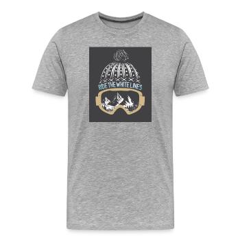 Roulez sur les lignes blanches - T-shirt bio Premium Homme - gris chiné - Devant - Damien (186cm)