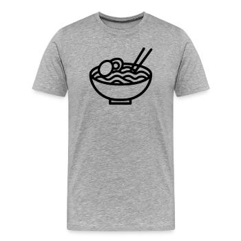 Ramen - Men's Premium Organic T-Shirt - heather grey - Front - Damien (186cm)