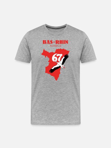 Bas-Rhin 67 - Männer Premium Bio T-Shirt - Grau meliert