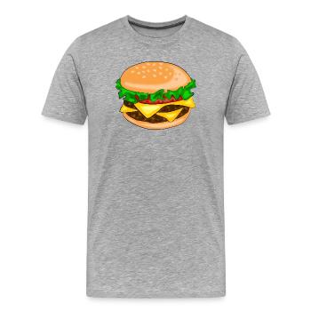 hamburger - T-shirt bio Premium Homme - gris chiné - Devant - Damien (186cm)