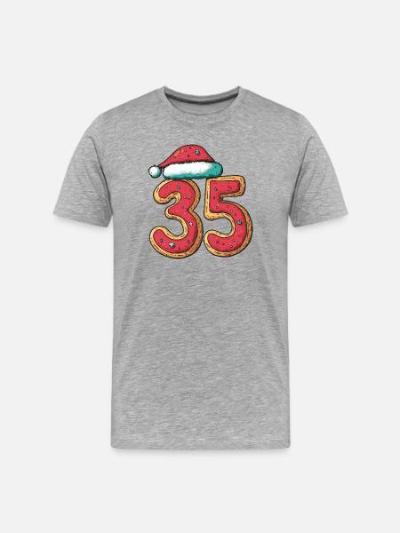 35 Number Cookie Christmas - Men's Premium Organic T-Shirt - heather grey