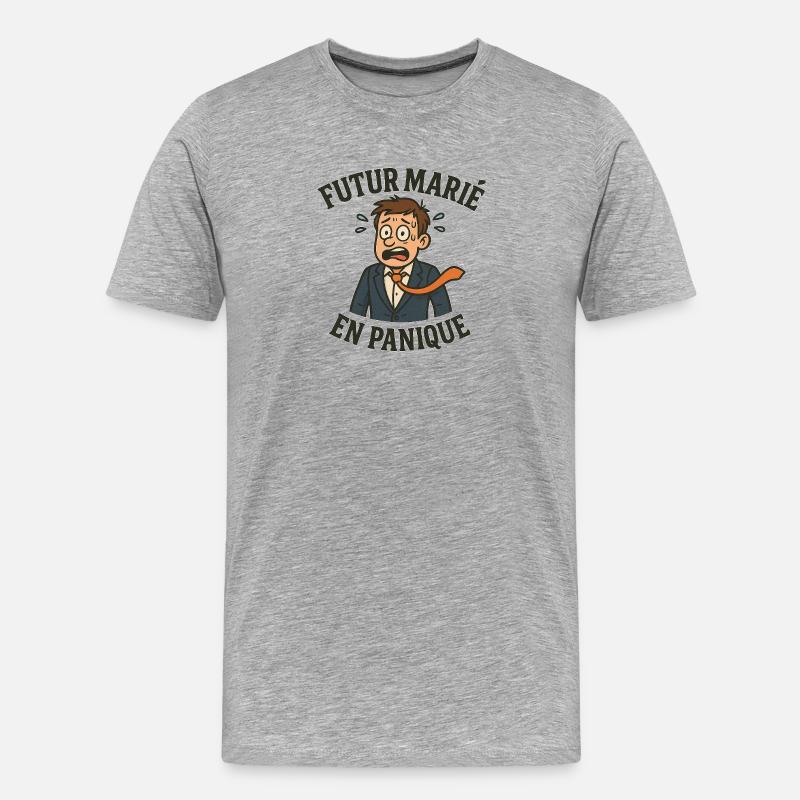 Bräutigam in spe in Panik - Männer Premium Bio T-Shirt - Grau meliert