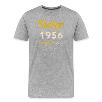 Millésime 1956 – Club de volley-ball Rétro Année de naissance - T-shirt bio Premium Homme - gris chiné - Devant - Damien (186cm)