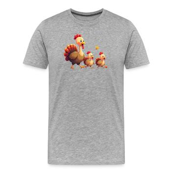 Thanksgiving Truthahn Baby - Männer Premium Bio T-Shirt - Grau meliert - Vorne - Damien (186cm)