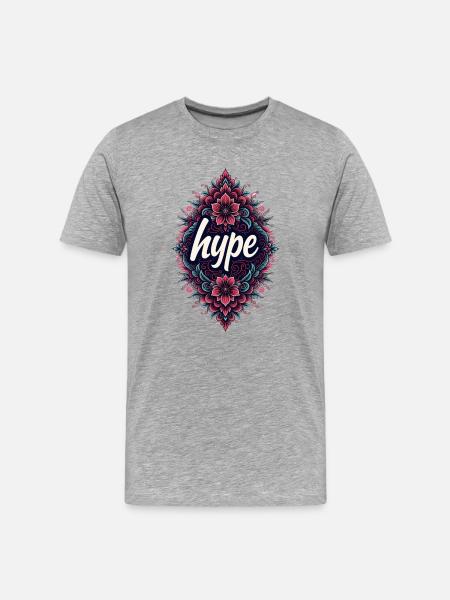 Vibrant floral mandala - Men's Premium Organic T-Shirt - heather grey