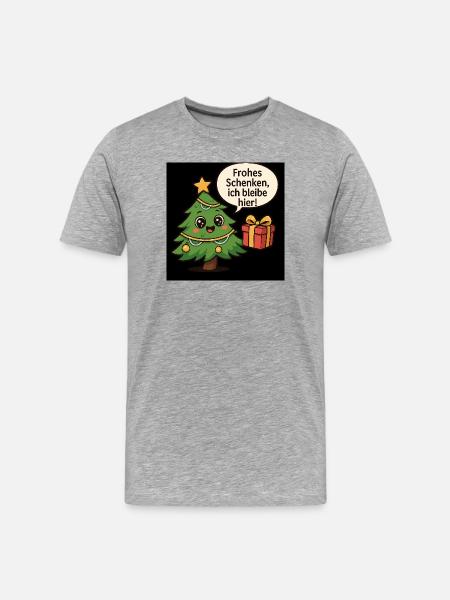 Merry Gifting Christmas Tree - Men's Premium Organic T-Shirt - heather grey