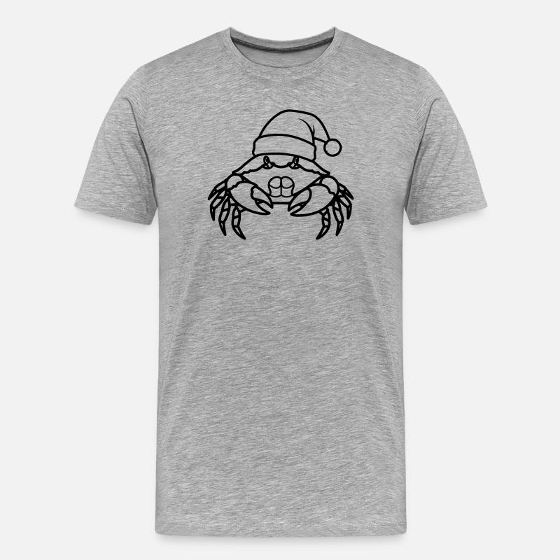 Weihnachtskrabbe Cartoon Illustration - Männer Premium Bio T-Shirt - Grau meliert