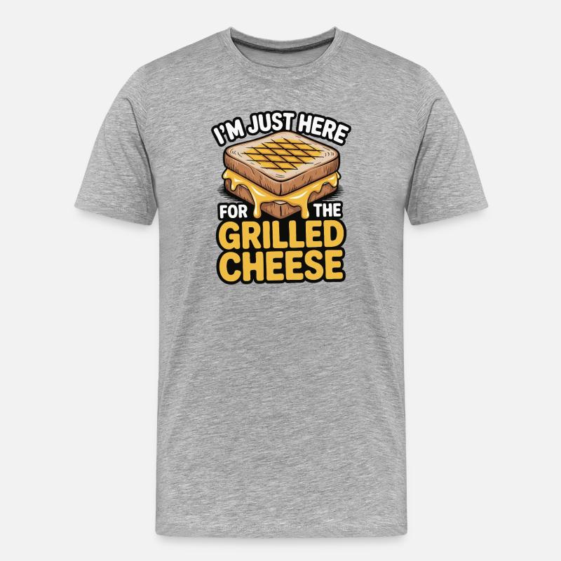 Grilled Cheese Lover - I’m Just Here - Männer Premium Bio T-Shirt - Grau meliert