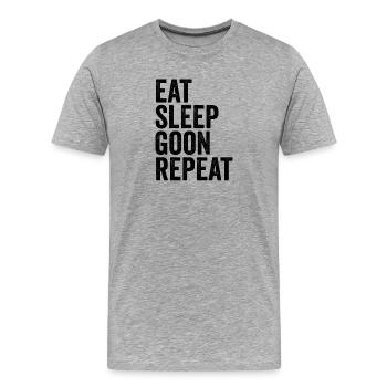 Manger, Dormir, Regarder, Répéter, Aller - T-shirt bio Premium Homme - gris chiné - Devant - Damien (186cm)