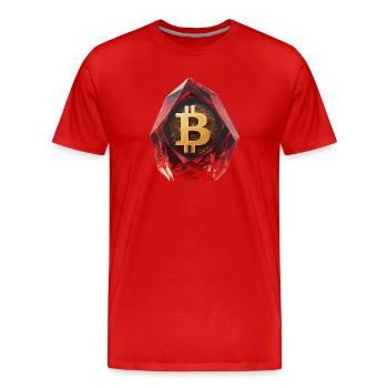 Edelstein Bitcoin Symbol Kryptowährung - Männer Premium Bio T-Shirt - Rot - Vorne - Damien (186cm)
