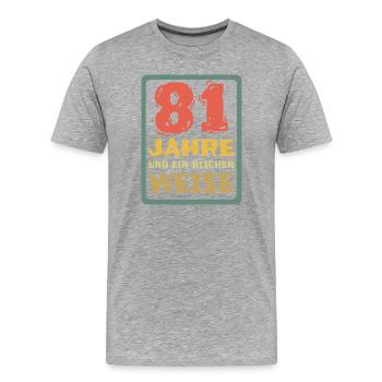 Proverb 81 - Men's Premium Organic T-Shirt - heather grey - Front - Damien (186cm)