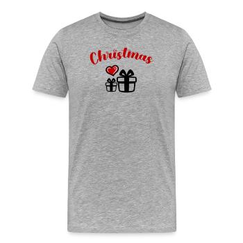 Christmas - Männer Premium Bio T-Shirt - Grau meliert - Vorne - Damien (186cm)