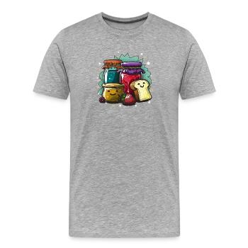 Splendeur colorée de la confiture - T-shirt bio Premium Homme - gris chiné - Devant - Damien (186cm)