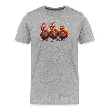 Thanksgiving Truthahn Baby - Männer Premium Bio T-Shirt - Grau meliert - Vorne - Damien (186cm)