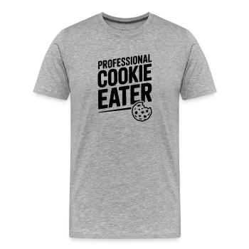 Mangeur de biscuits professionnel - T-shirt bio Premium Homme - gris chiné - Devant - Damien (186cm)