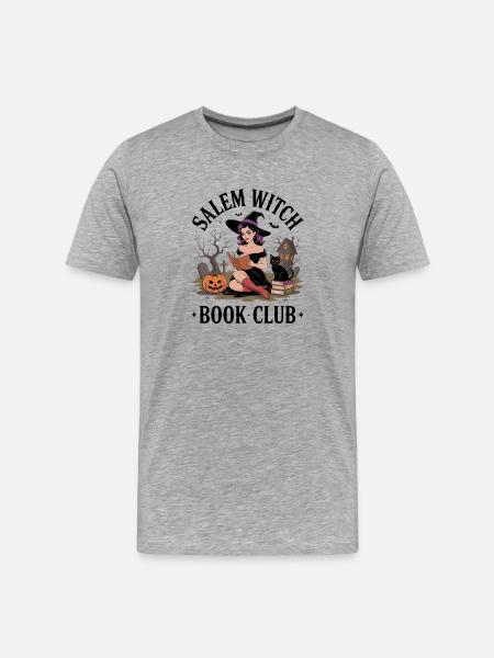 Hexenlese im Halloweenwald - Men's Premium Organic T-Shirt - heather grey