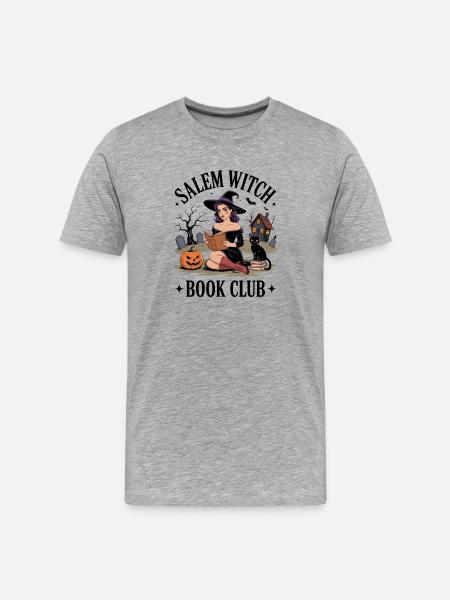 Witch Reading Night Book Club - Men's Premium Organic T-Shirt - heather grey