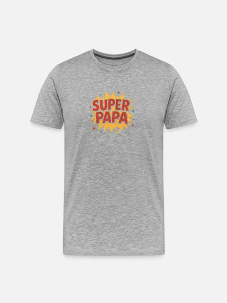 Super Dad Comic Explosion - Men's Premium Organic T-Shirt - heather grey