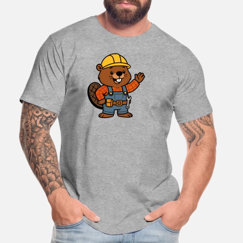 Beaver Construction Worker Bob Helm Hello Plan Builder Men's Premium Organic T-Shirt