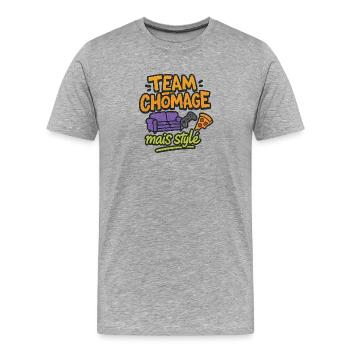 Arbeitsloses, aber stylisches Team - Männer Premium Bio T-Shirt - Grau meliert - Vorne - Damien (186cm)