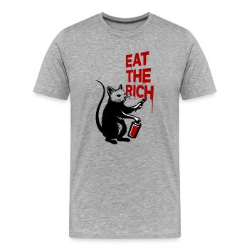 Protest Cat Graffiti Print - Men's Premium Organic T-Shirt - heather grey - Front - Damien (186cm)