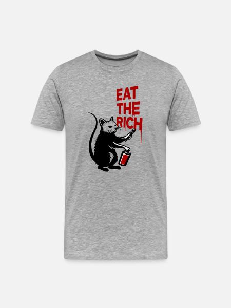 Protest chat graffiti imprimer - T-shirt bio Premium Homme - gris chiné