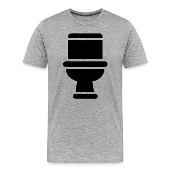 toilette - T-shirt bio Premium Homme - gris chiné - Devant - Damien (186cm)