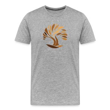 Tree of life, connection with nature - Men's Premium Organic T-Shirt - heather grey - Front - Damien (186cm)