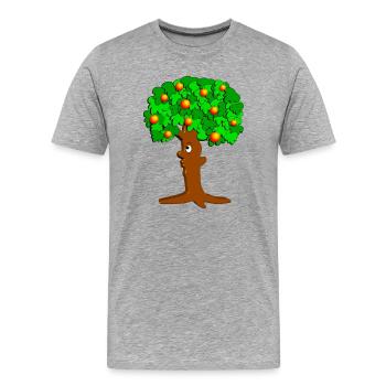 pommier - T-shirt bio Premium Homme - gris chiné - Devant - Damien (186cm)