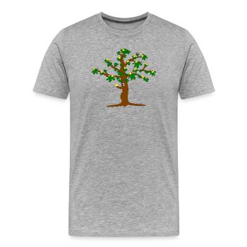 Tree full of blossoms - Men's Premium Organic T-Shirt - heather grey - Front - Damien (186cm)