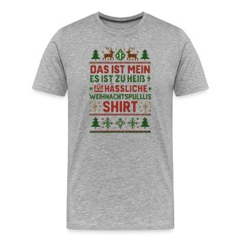 Ugly Christmas Weihnachten - Männer Premium Bio T-Shirt - Grau meliert - Vorne - Damien (186cm)