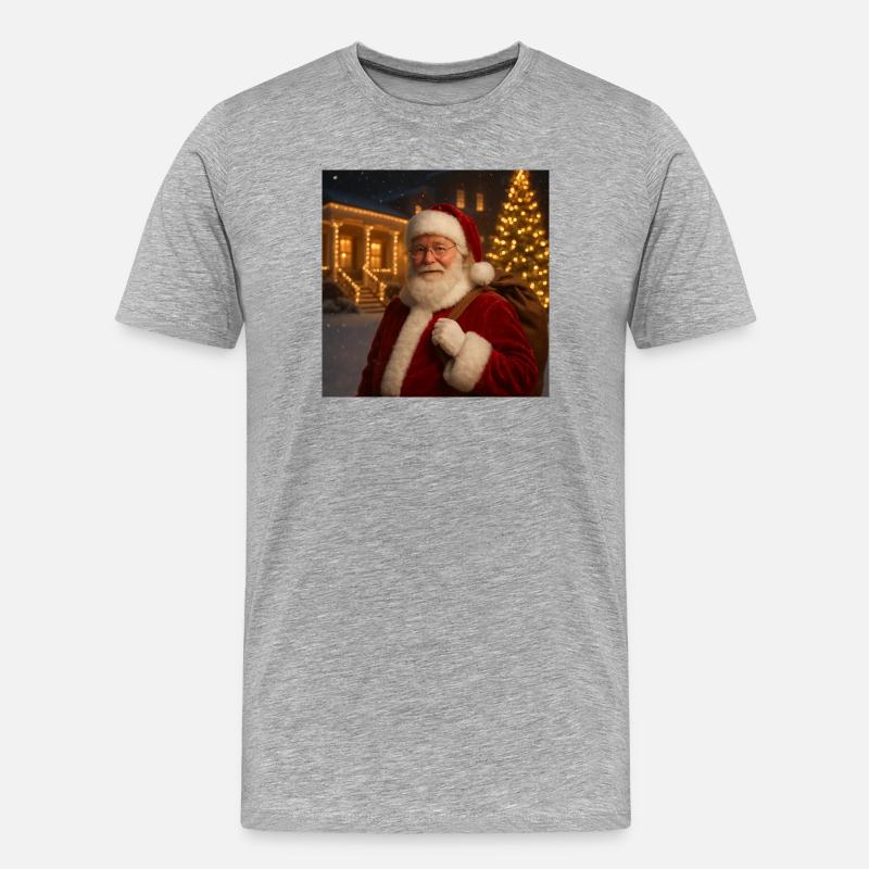 Weihnachtsmann - Männer Premium Bio T-Shirt - Grau meliert
