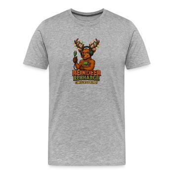 Reindeer Recharge – Renne de Noël amusant - T-shirt bio Premium Homme - gris chiné - Devant - Damien (186cm)