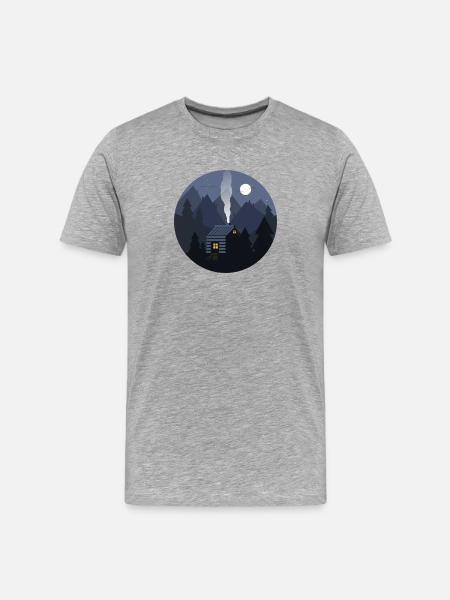 Cabane Nightfall à Pines - T-shirt bio Premium Homme - gris chiné