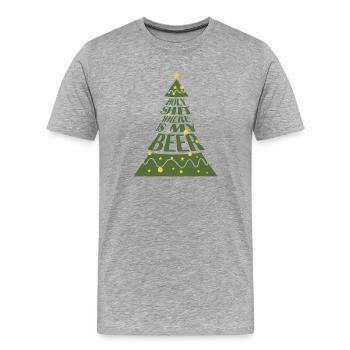 Arbre de Noël disant Beer Quest - T-shirt bio Premium Homme - gris chiné - Devant - Damien (186cm)