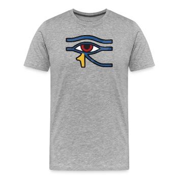 Eye of Horus Blue Line - Men's Premium Organic T-Shirt - heather grey - Front - Damien (186cm)