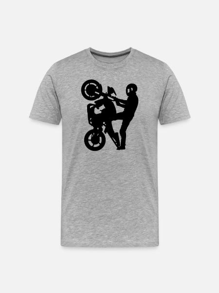 Motofreestyle - Männer Premium Bio T-Shirt - Grau meliert