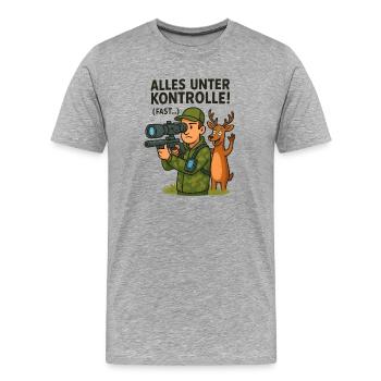 Alles Unter Kontrolle Jagd - Männer Premium Bio T-Shirt - Grau meliert - Vorne - Damien (186cm)