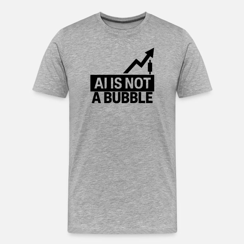 AI Is Not a Bubble - Männer Premium Bio T-Shirt - Grau meliert